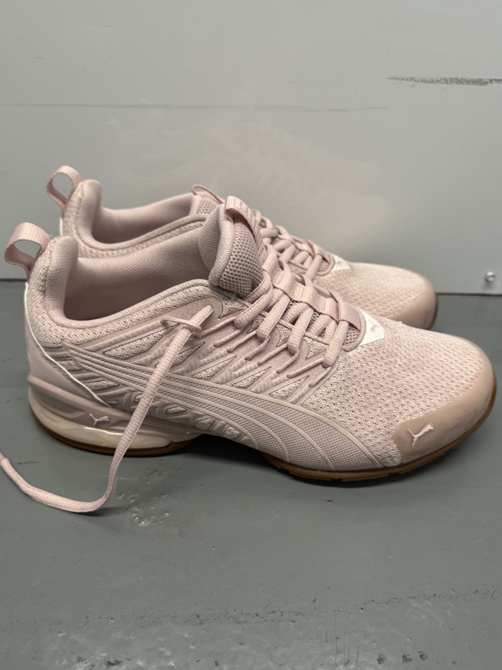 PUMA Women's Blush Pink Knit Sneakers Size 8.5